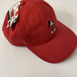 New With Tags Disney Mickey Mouse Red Baseball Cap Hat; Adjustable Size
