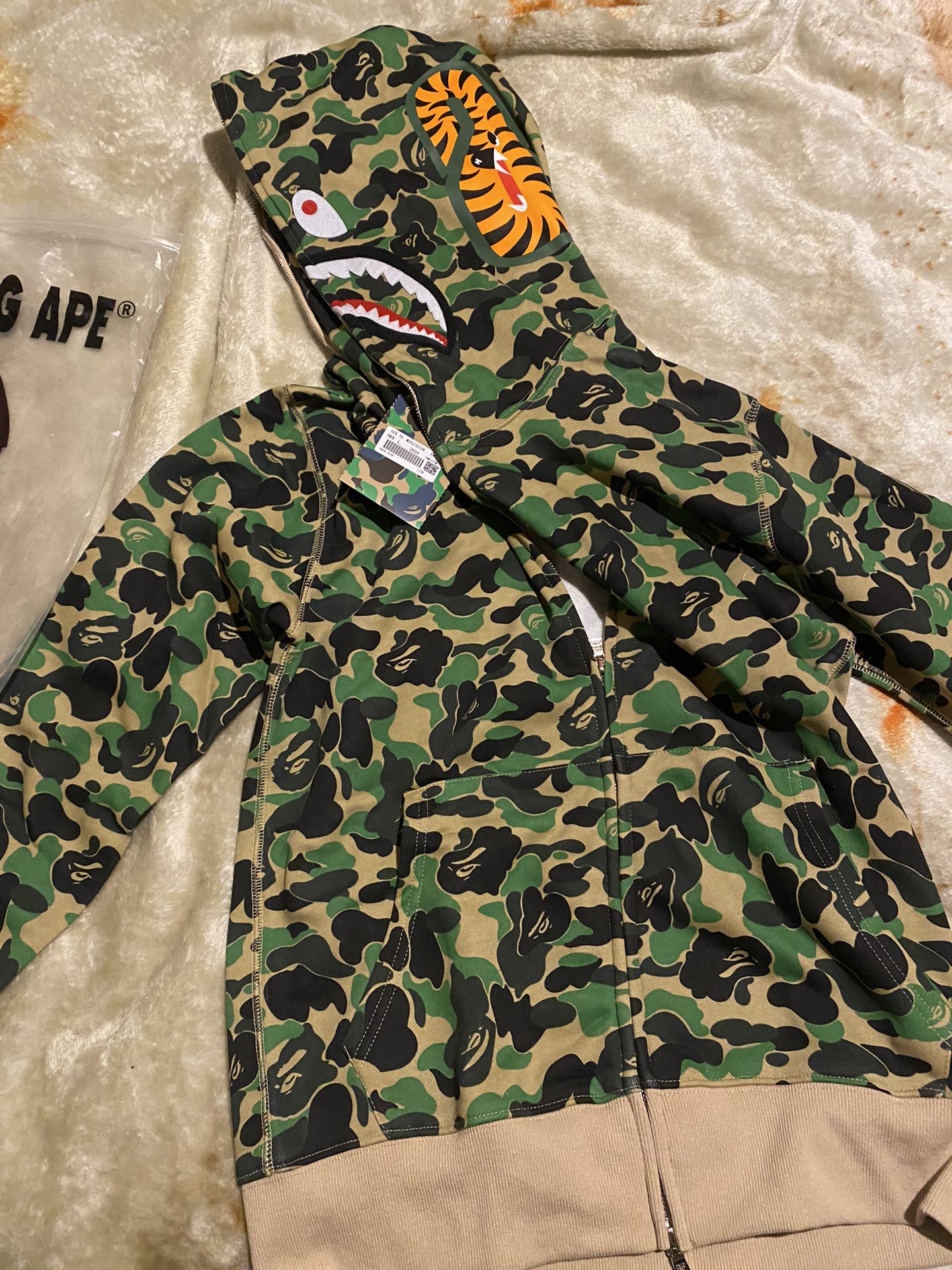 Green camouflage bape hoodie