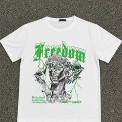 White and Green ROMWE never worn size medium