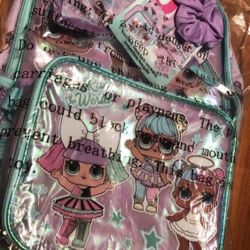 New 5pc LOL Dolls Backpack Set 