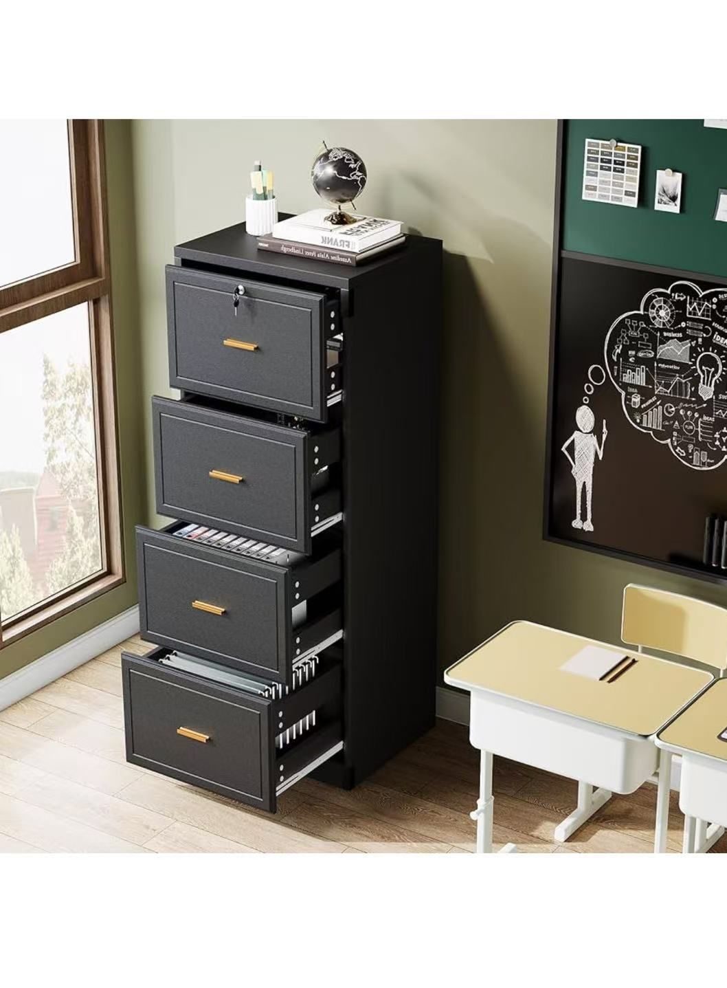 Tribesigns 4 Drawer File Cabinet with Lock