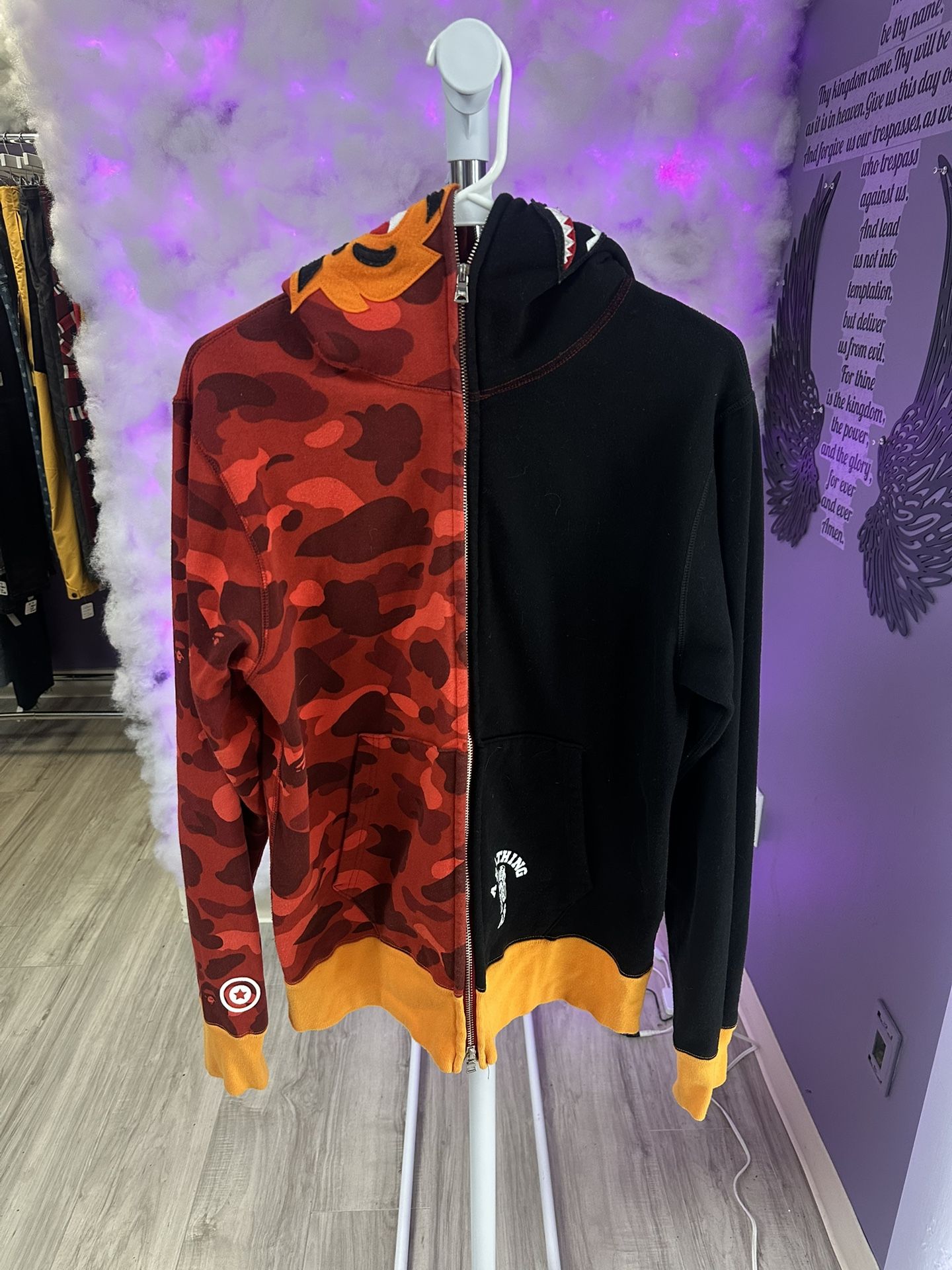 Bape Full Zip Hoodie Split Tiger Shark