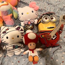  New Plushies And 1 Popcorn Bucket 