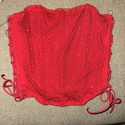 Red Bedazzled Corset Top 