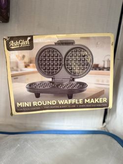 Mini Double Round Waffle Maker – Brand New, Open Box