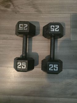 2 dumbbells 25 lbs each