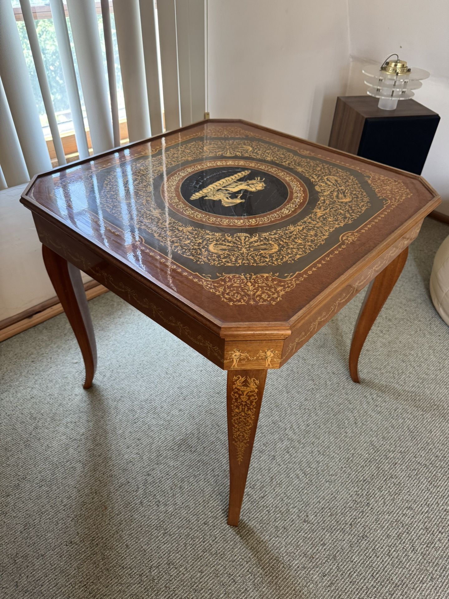 VIntage Sorrento Italian Inlaid Wood Gaming Table