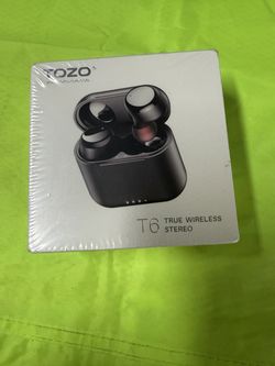 TOZO T6 Wireless Earbuds, Bluetooth Ear Buds, Stereo Sound in Ear Headphones, 50 Hours Playtime, AI Clear Call, Wireless Charging Case, APP Customizab