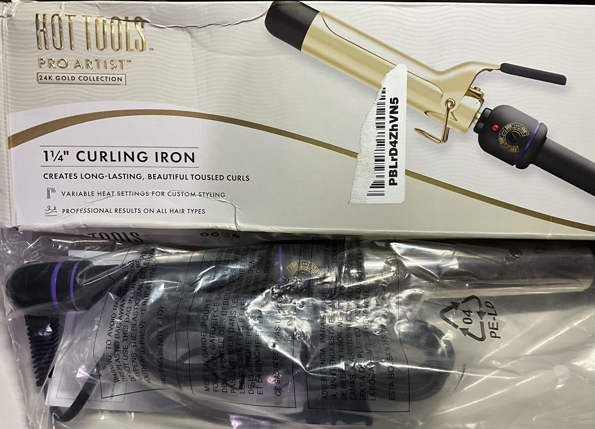 Hot Tools Curling Iron Pro Artist 24k Gold Series NEW