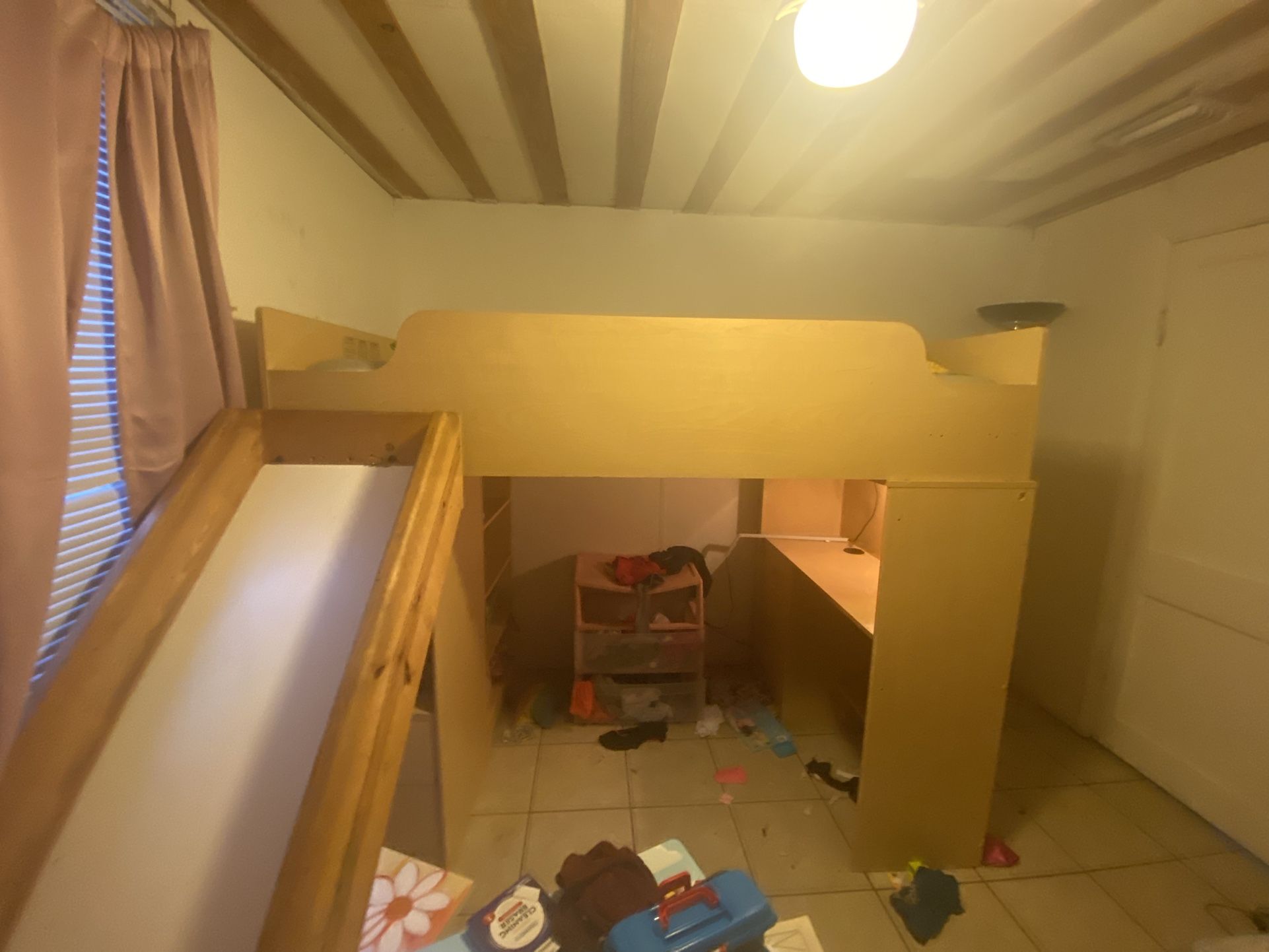 Bed With Slide And Desk Underneath 