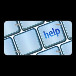 License Plate Novelty Car Front Help Button Keyboard Button Help