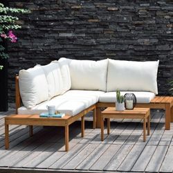 BRAND NEW 3 Pieces Seating Set Made Of 100% FSC Certified Wood With Olefin Cushions | Ideal Furniture Set For Outdoor