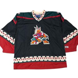 Arizona Phoenix Coyotes NHL CCM Vintage Hockey Jersey XL Aztec Kachina Black Red
