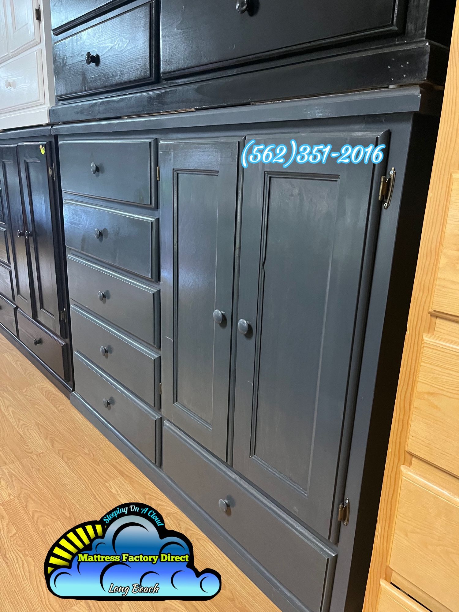 Grey Pinewood Wardrobe Dresser