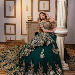 Emerald Green  Quinceañera Dress