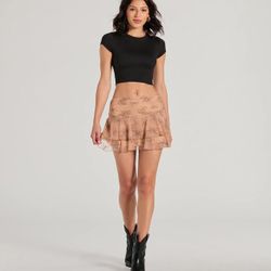 Darling Dreamer High-Rise Lace Mini Skirt