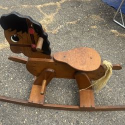 wooden rocking horse vintage collectable 