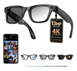 New AI Smart Glasses with Camera,  13MP HD Capture, 4K EIS Video
