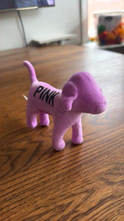 Victoria’s Secret Pink Brand Plush Dog Purple Velvet Texture 9”