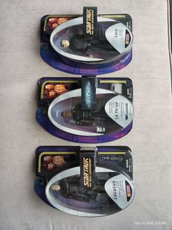 DST Star Trek Geordi La Forge, Lore & Locutus 7" Action Figures New