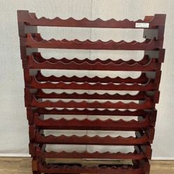 Dark Cherry Adjustable Stacked Wine Rack Solid Wood