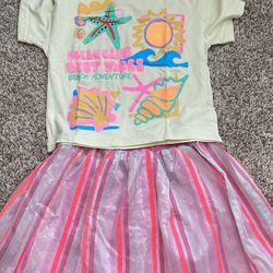 Zara T-shirt And panco Kids Skirt 9-10 Years