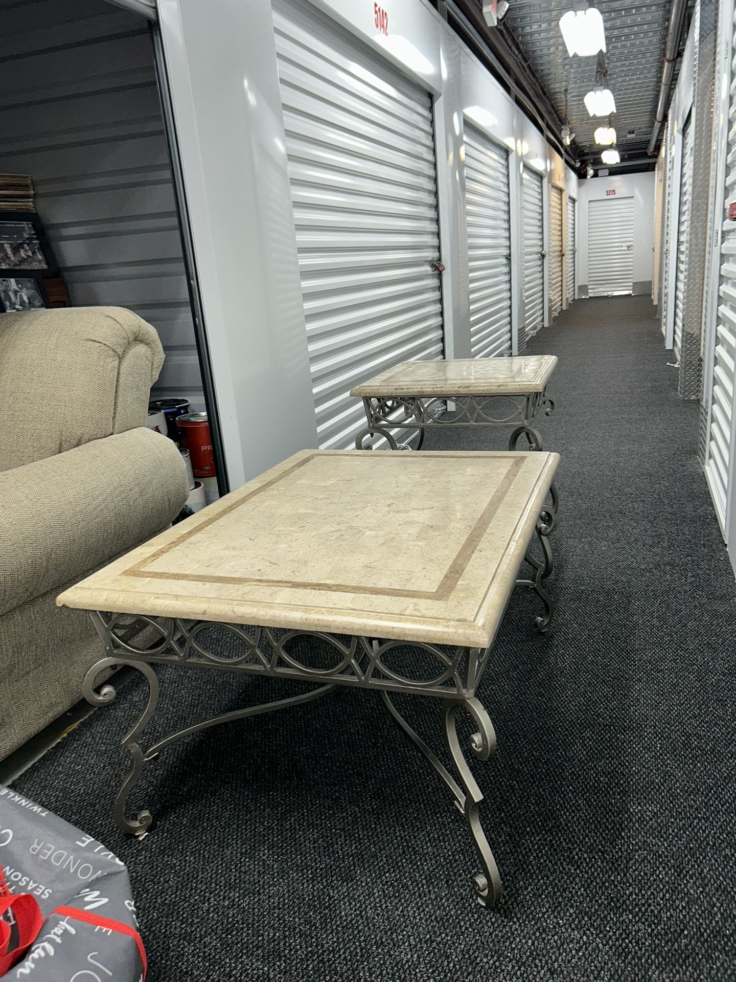 Faux Marble Coffee And End Table