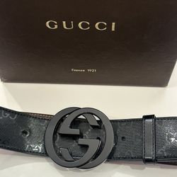 Gucci GG Imprimé Belt w/ interlocking G