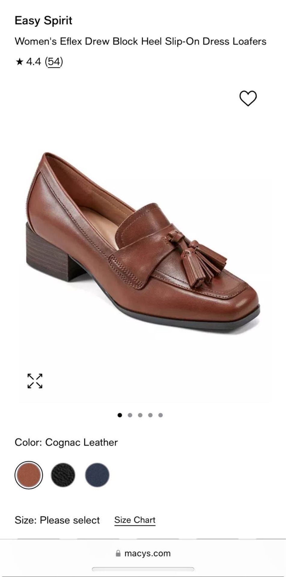 Easy Spirit Women's Eflex Drew Block Heel Slip-On Dress Loafers Size: 8.5 Wide