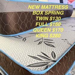 New Mattress And Box Spring. King. Queen.  Full.  Twin. 