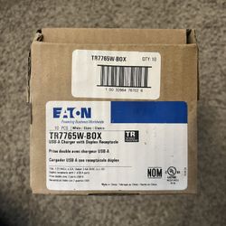Box Of Eaton White USB-A Charger with Duplex Receptacle