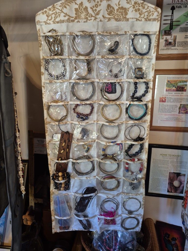 Bulk Jewelry 80+ Pcs With Hanging Storage Lot 2