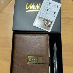 WEMATE Diary with Lock, A5 PU Leather Journal with Lock 240 Pages, Vintage Locks Journal Password Notebook with Pen, Locks Diary Planner Organizer for