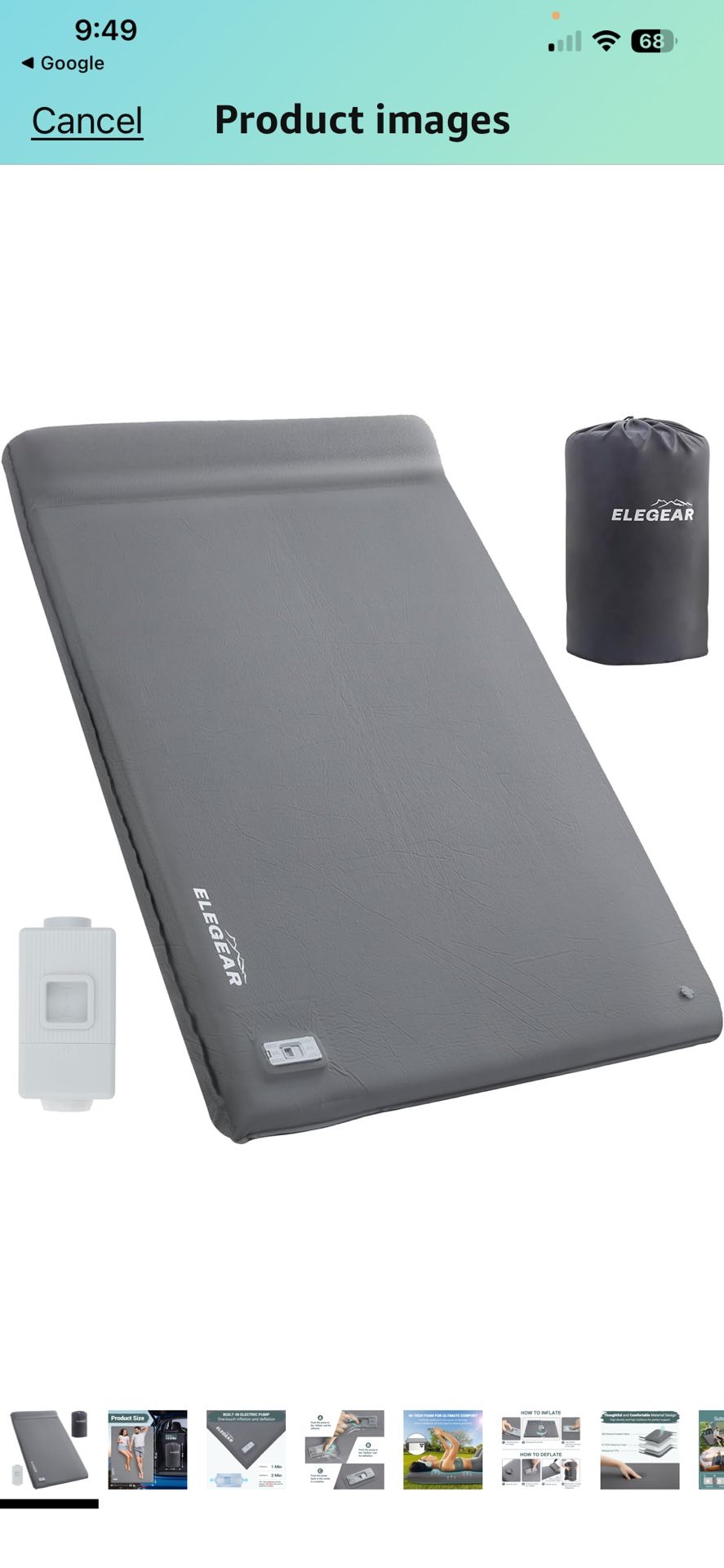 Brand New Elegear Self Inflating Mattress
