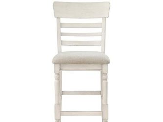 Open Box 42 in. H Antique White Finish Wood Frame Counter Height Chair (set of 2)