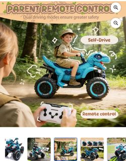 24V Dinosaur Ride on Toy, 2-Seater