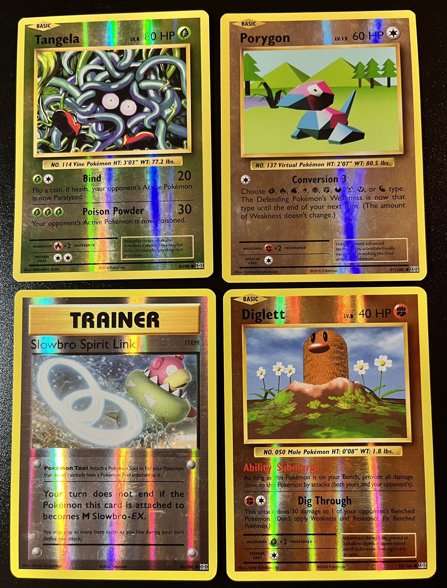 4 Pokemon Evolutions Reverse Holo Excellent Condition (selling as a set)