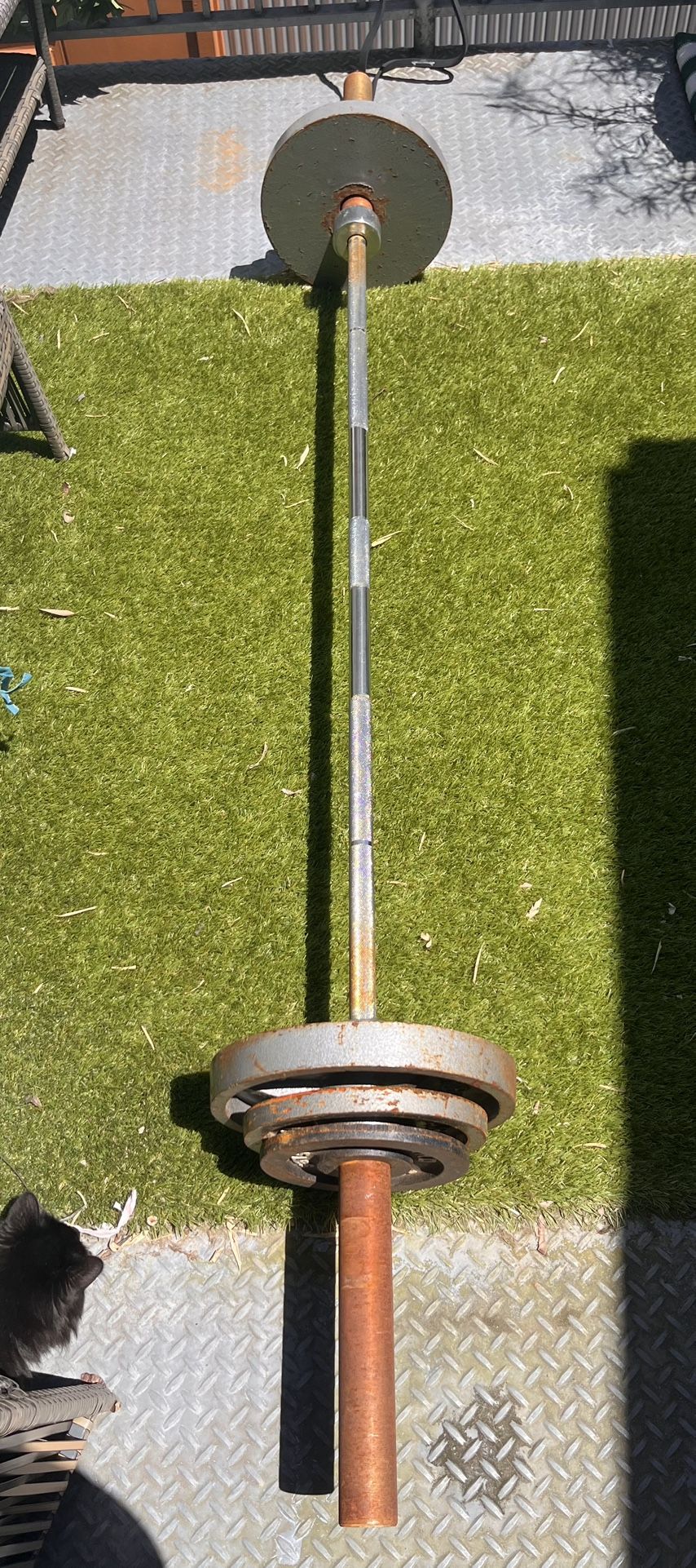 Weight Lifting Bar And Weights