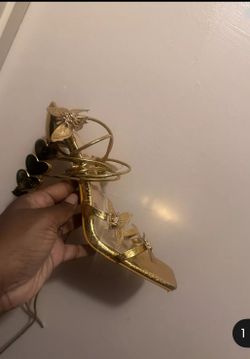 Gold Butterfly Heels 