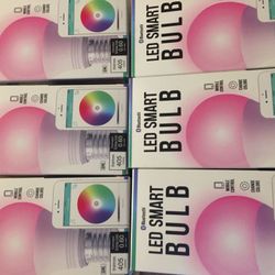 6 x Gems Bluetooth LED Smart Light Bulbs, Changes Color Wireless Connectivity 5 Watts 405 Lumens