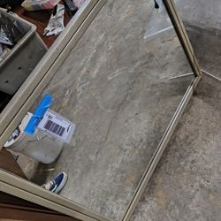 Large Heavy Mirror – Wood Frame – 34x32