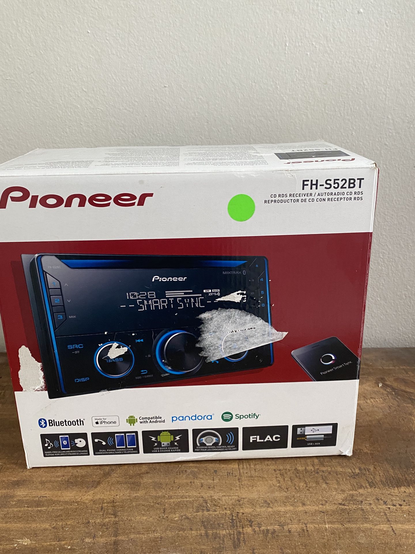 Pioneer FH-S52BT Double Din Bluetooth Receiver New Open Box