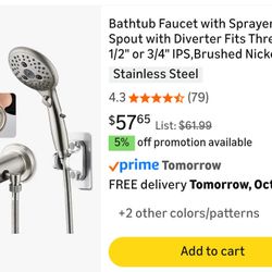 Bathtub Faucet With Handheld Sprayer 
