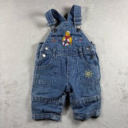 Vintage Disney Winnie the Pooh Sailor Denim Overall One-Piece 3-6 Months Blue#2B