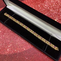 18k Pink Stone Bracelet 