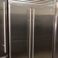 Sub Zero 48” Built in Refrigerator Stainless Steel Side By Side 