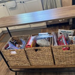 Console Table With Empty Basket