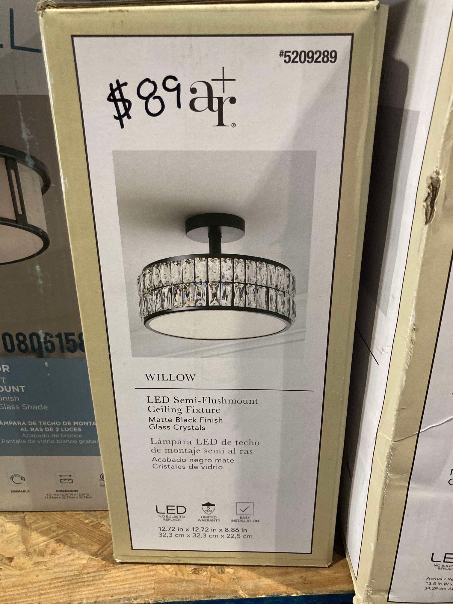 Semi-Flush Mount Light Fixture