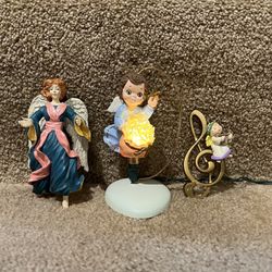 Hallmark lot of 3 Angel Christmas ornament Heavenly light up