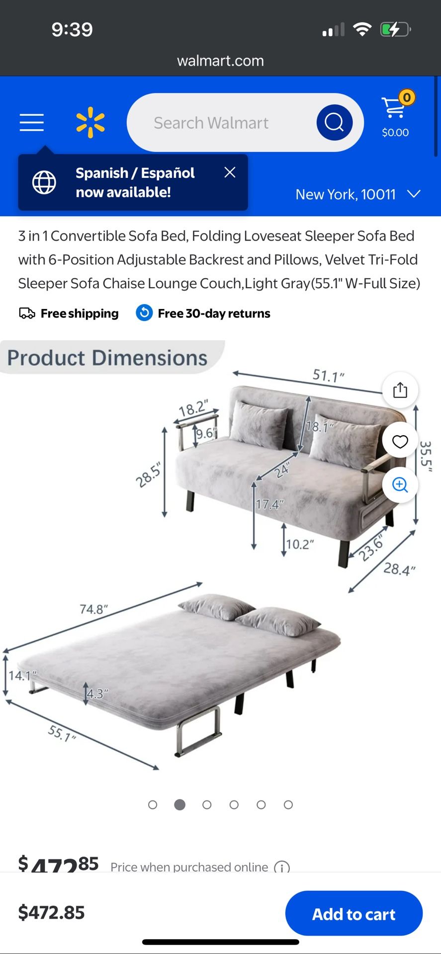 Couch Futon Sofa Pull out Couch Bed